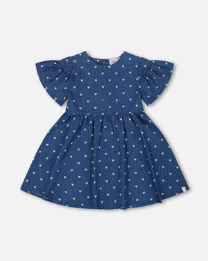 Deux par Deux Chambray Dress in Hearts