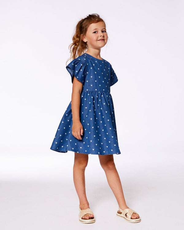 Deux par Deux Chambray Dress in Hearts