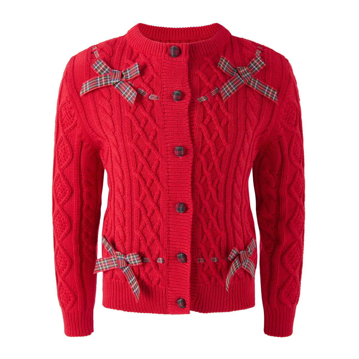 Rachel Riley Tartan Bow Cardigan