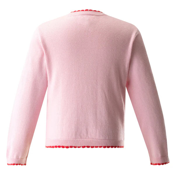 Rachel Riley Intarsia Cardigan in Strawberry