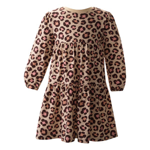 Rachel Riley Leopard Tiered Jersey Dress