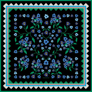 Jessie Zhao New York 25" Double Sided Silk Scarf Garden Nocturne