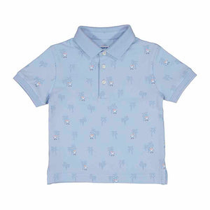 Mayoral Palmtree Polo in Sky Blue