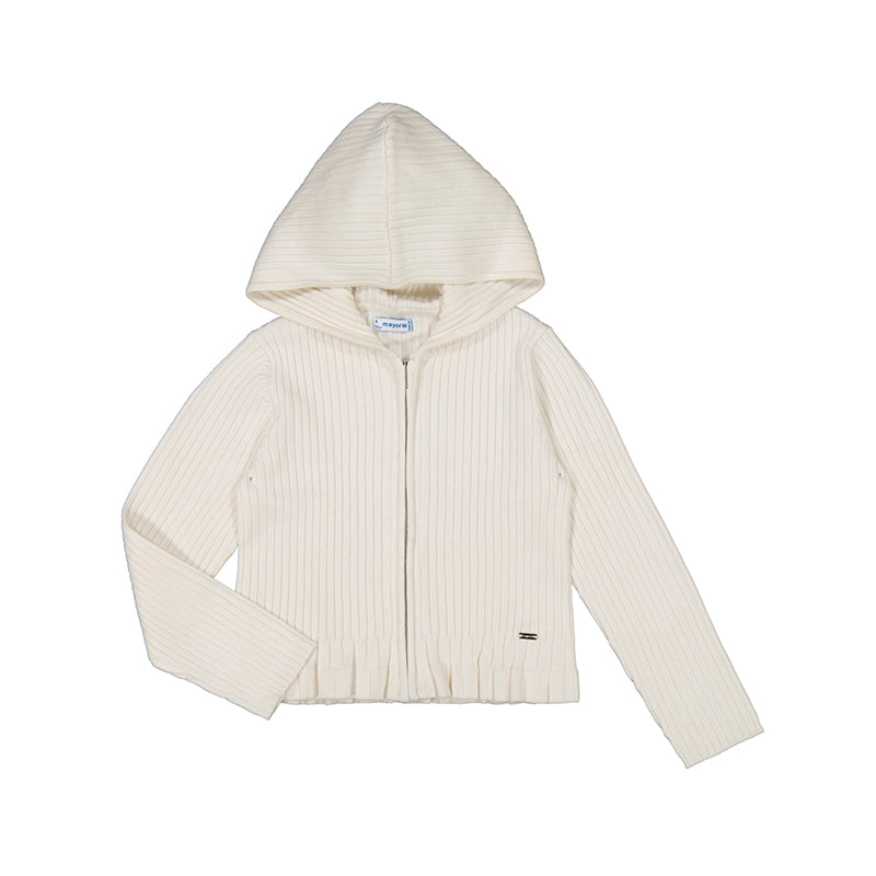 Mayoral Ribbed Hoodie in Bone