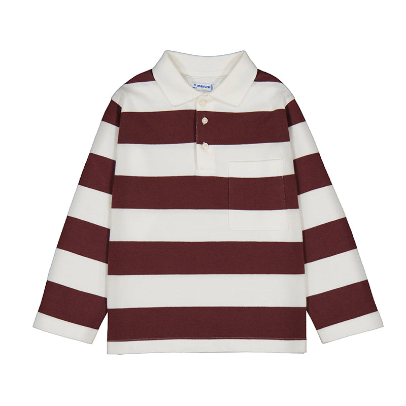 Mayoral Polo in Burgundy Stripe