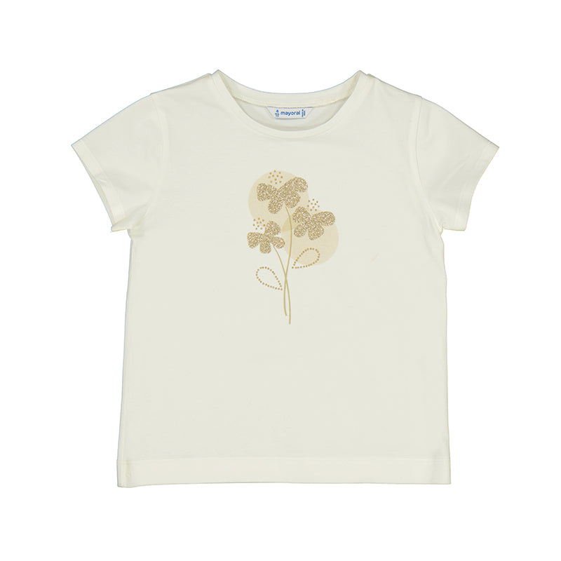 Mayoral Butterfly Flower Tee in Natural