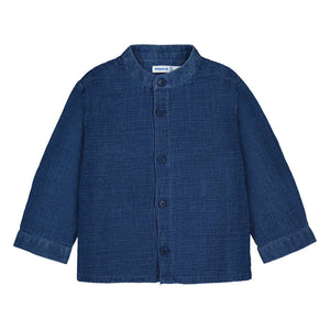 Mayoral Crinkled Cotton Shirt in Ocean