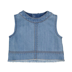 Mayoral Sleeveless Top in Light Blue Denim