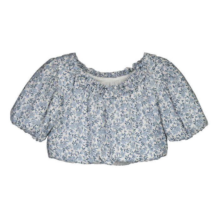 Mayoral Dobby Top in Blue Floral