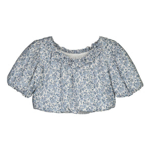 Mayoral Dobby Top in Blue Floral