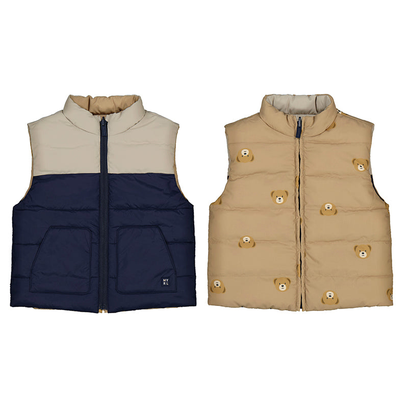 Mayoral Reversible Vest in Navy/Teddys