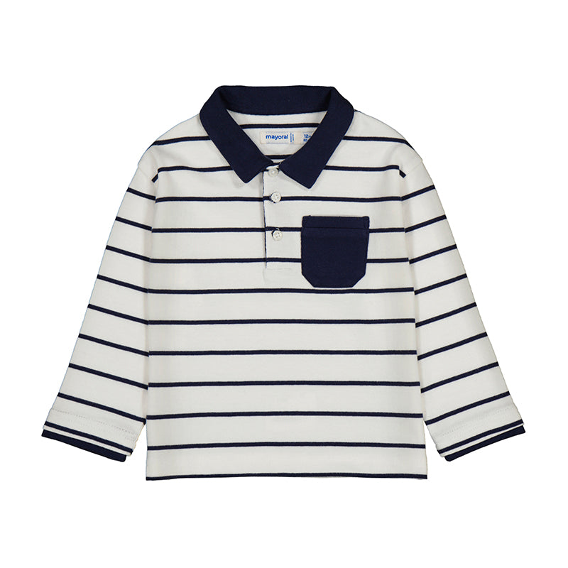 Mayoral Polo in Navy Stripe