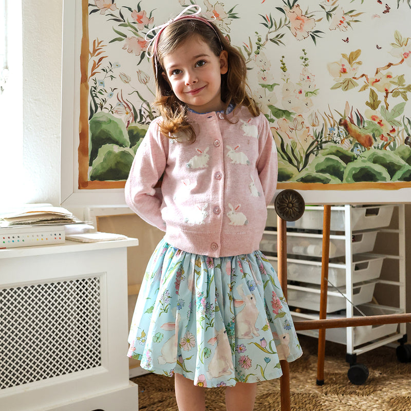 Pink Chicken Gianna Skirt in Botanical Bunnies