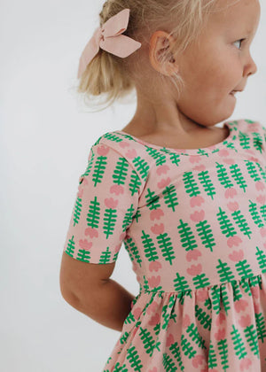 Good Apples Twirl Dress in Pink Tulips