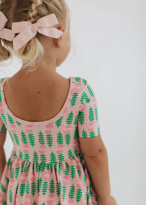 Good Apples Twirl Dress in Pink Tulips
