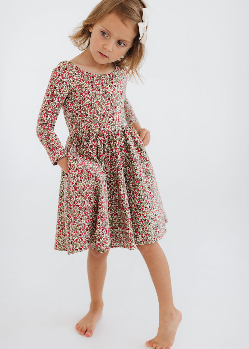 Good Apples Twirl Dress in Crimson Flora