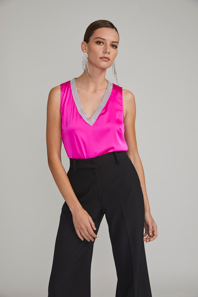 Generation Love Candice Crystal Top in Hot Pink