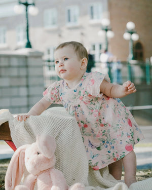 Deux Par Deux Muslin Dress & Bloomer Set in Berries