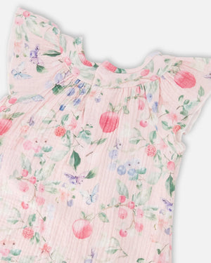 Deux Par Deux Muslin Dress & Bloomer Set in Berries