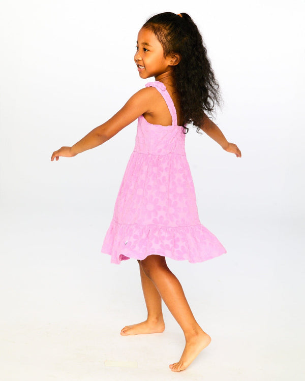 Deux Par Deux Terry Beach Dress in Lilac Flowers