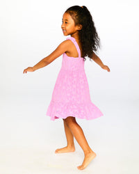 Deux Par Deux Terry Beach Dress in Lilac Flowers