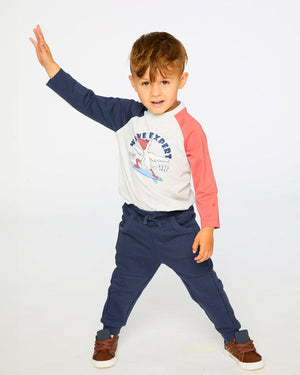 Deux Par Deux French Terry Pant in Navy