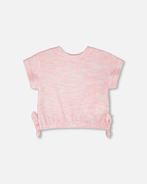 Deux Par Deux Jacquard Knit Top in Pink