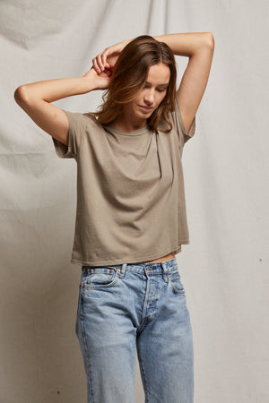 perfectwhitetee Harley Boxy Tee in Mushroom