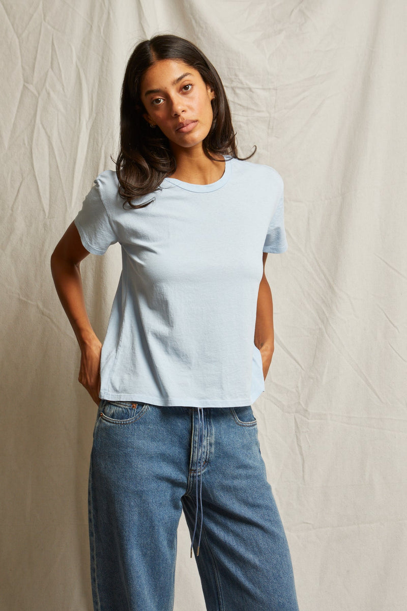 perfectwhitetee Harley Boxy Tee in Sky Blue