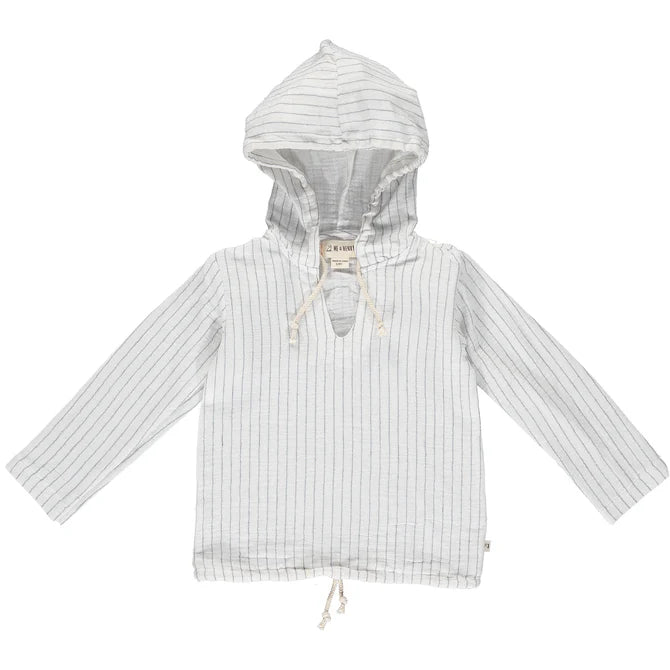 Me & Henry St Ives Gauze Hooded Top in White