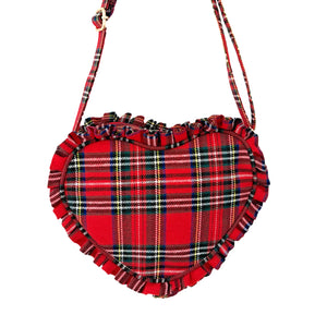 Bits & Bows Red Plaid Heart Purse