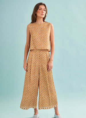 Hunter Bell Manning Top in Coconut Sand Dot