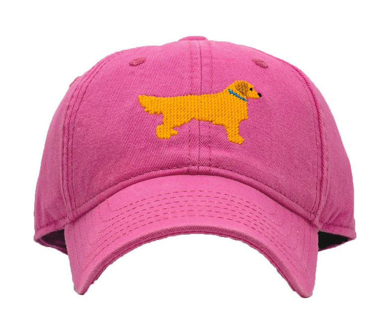 Harding Lane Kids Golden Retriever Baseball Hat in Bright Pink