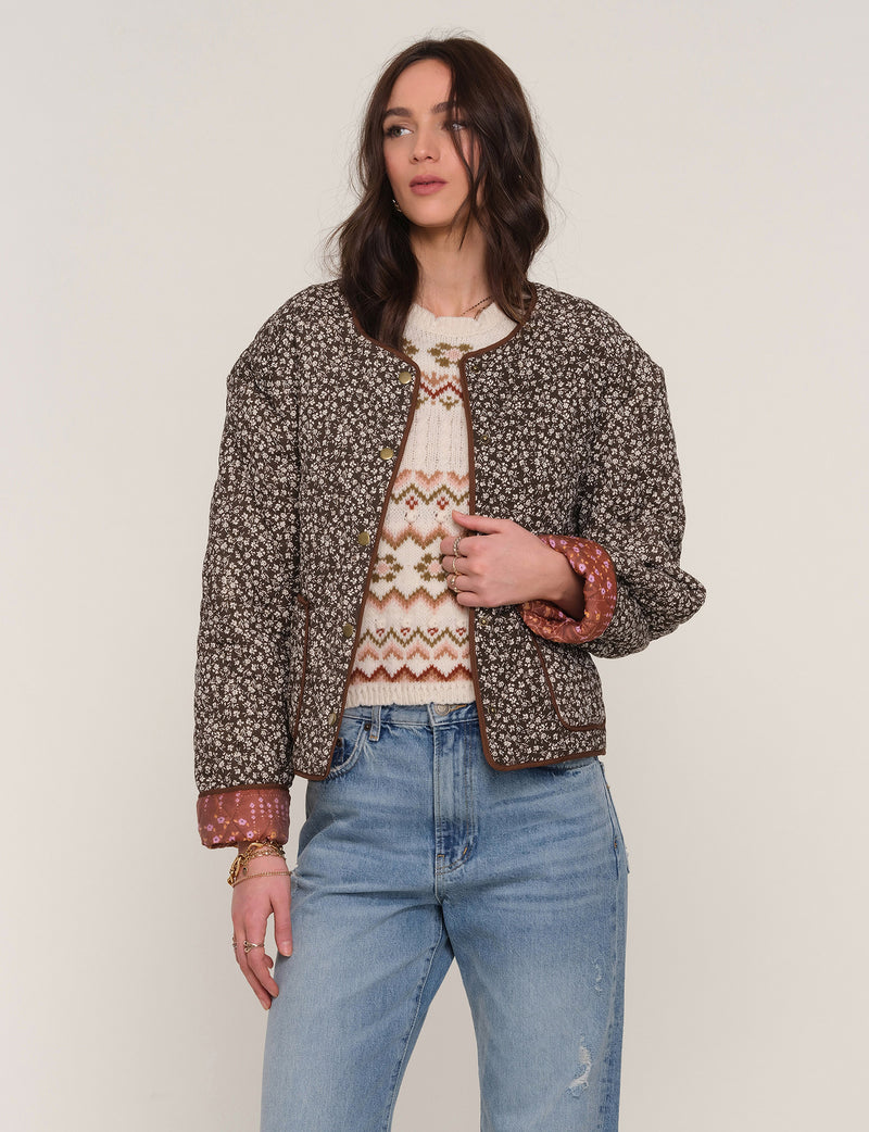 Heartloom Verna Quilted Jacket in Espresso