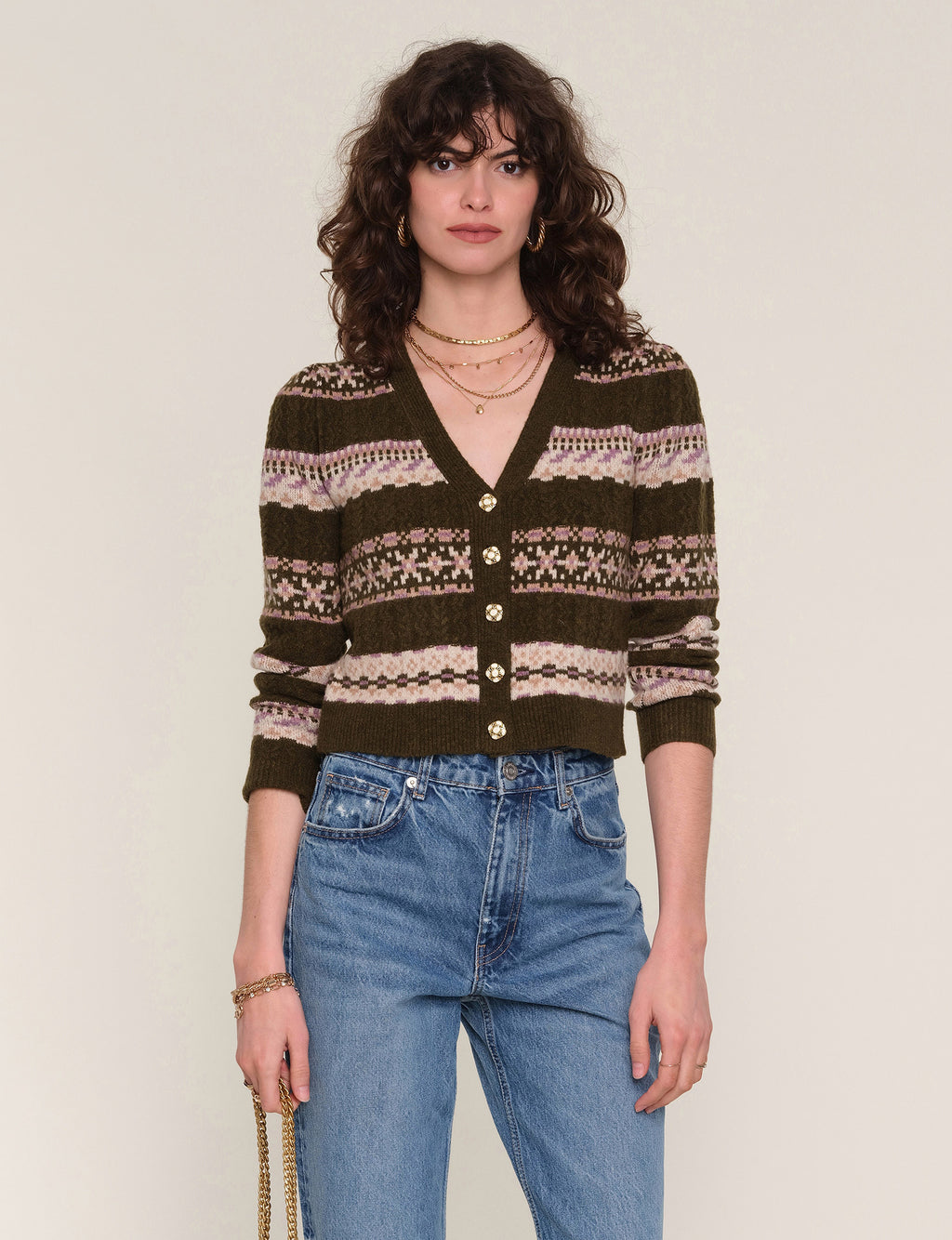 Heartloom Evana Cardi in Moss