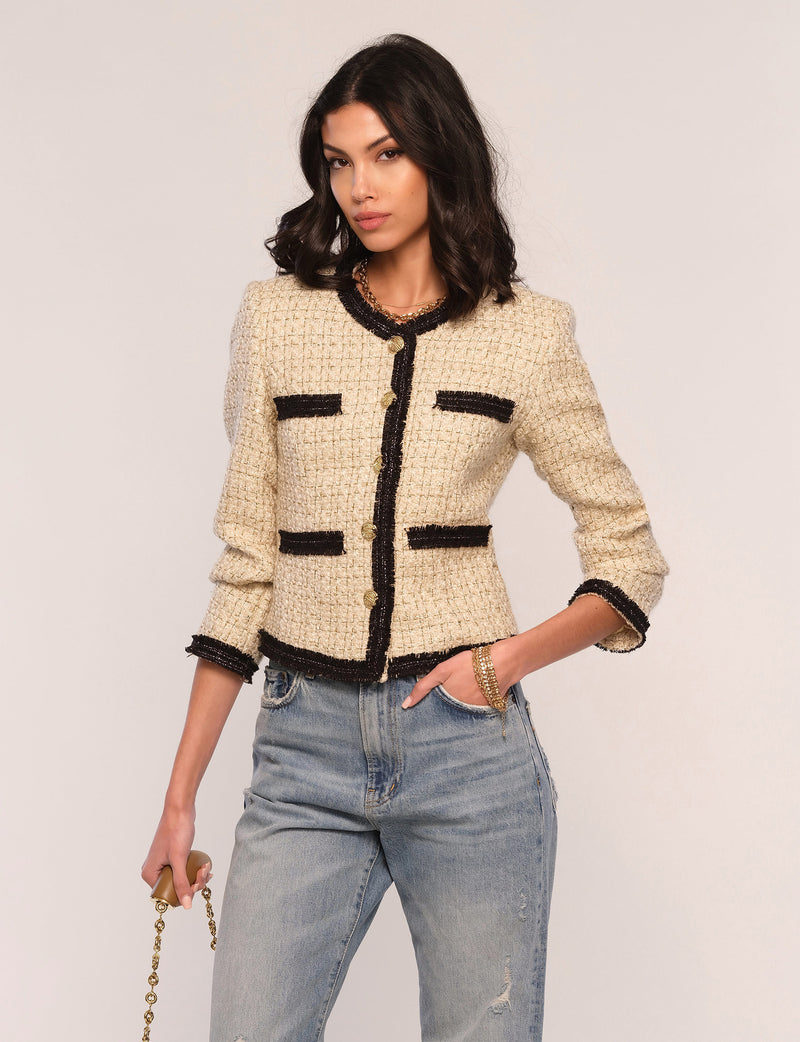 Heartloom Zena Tweed Blazer in Ivory