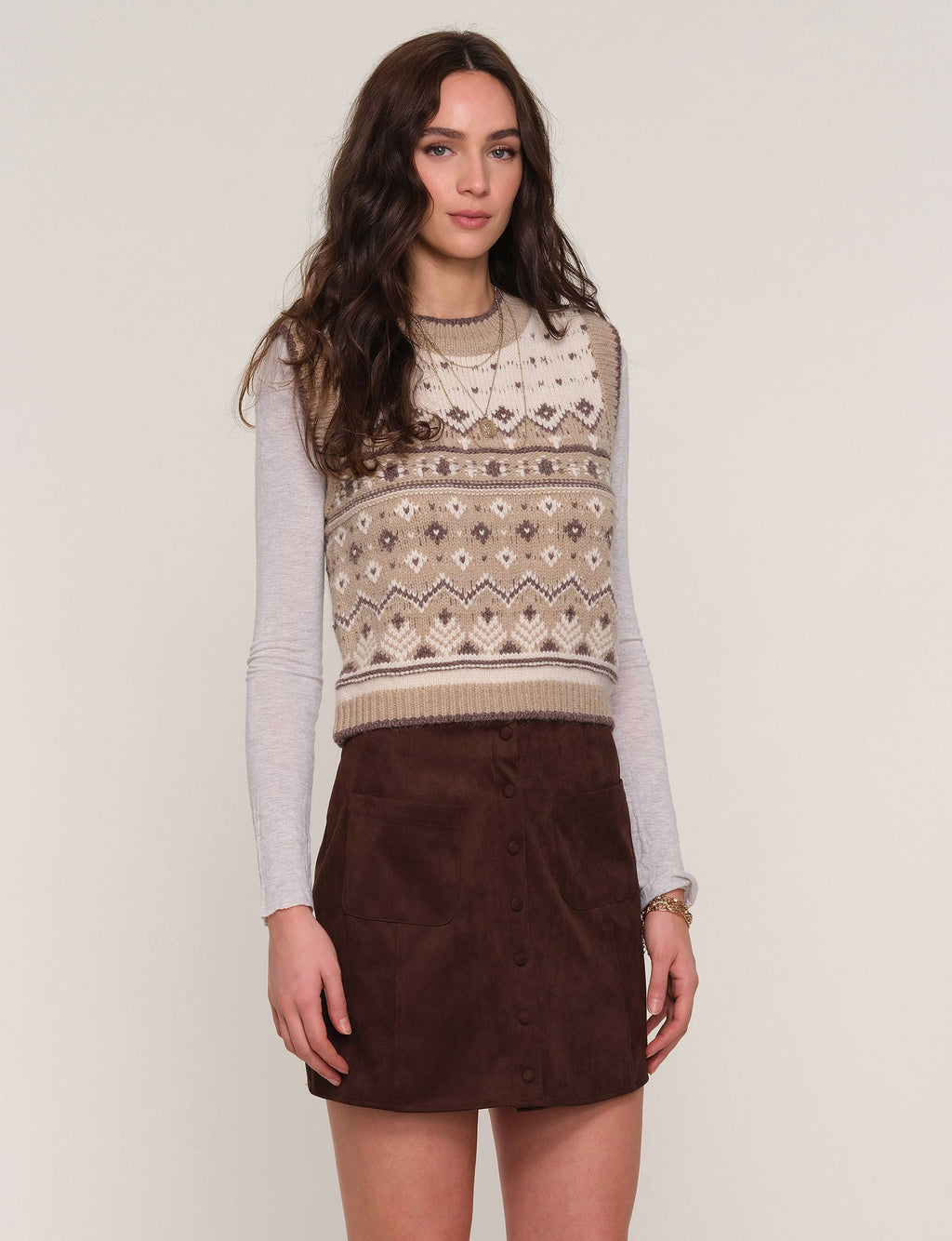 Heartloom Faux Suede Dusk Skirt in Bittersweet