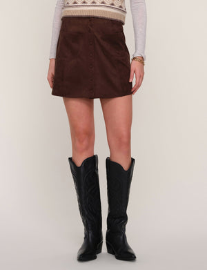 Heartloom Faux Suede Dusk Skirt in Bittersweet