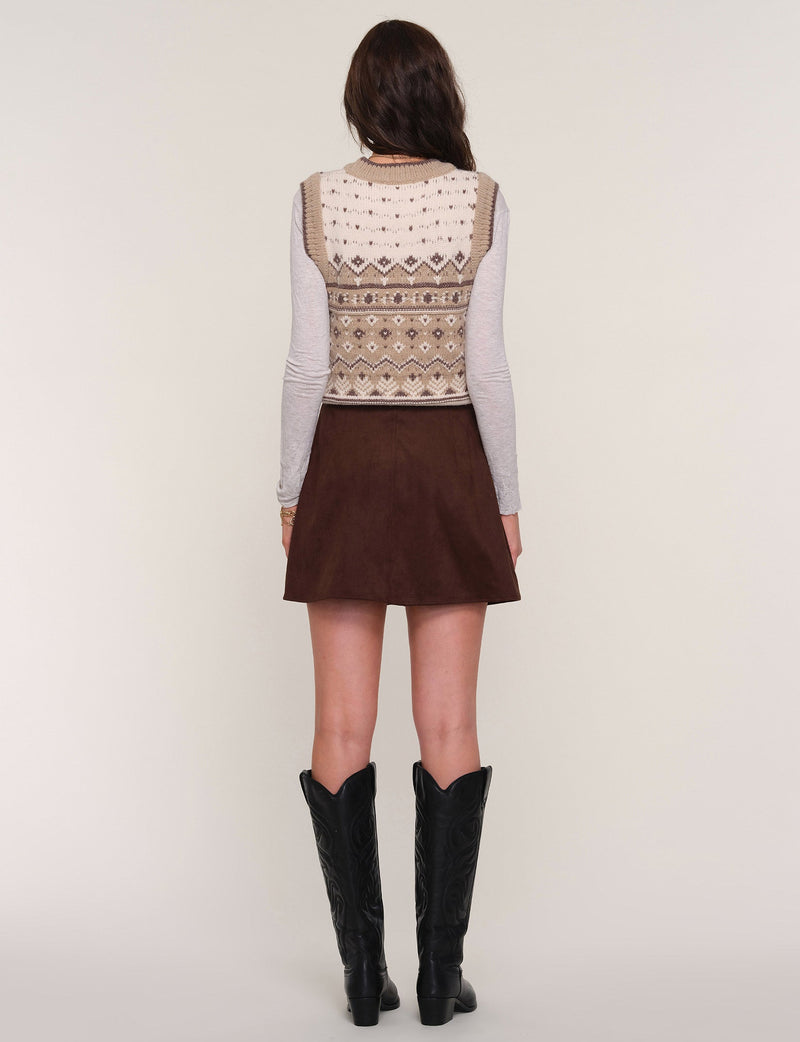 Heartloom Faux Suede Dusk Skirt in Bittersweet