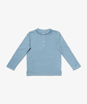 Oso & Me Henley T-Shirt in Dusty Blue