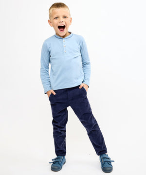 Oso & Me Henley T-Shirt in Dusty Blue