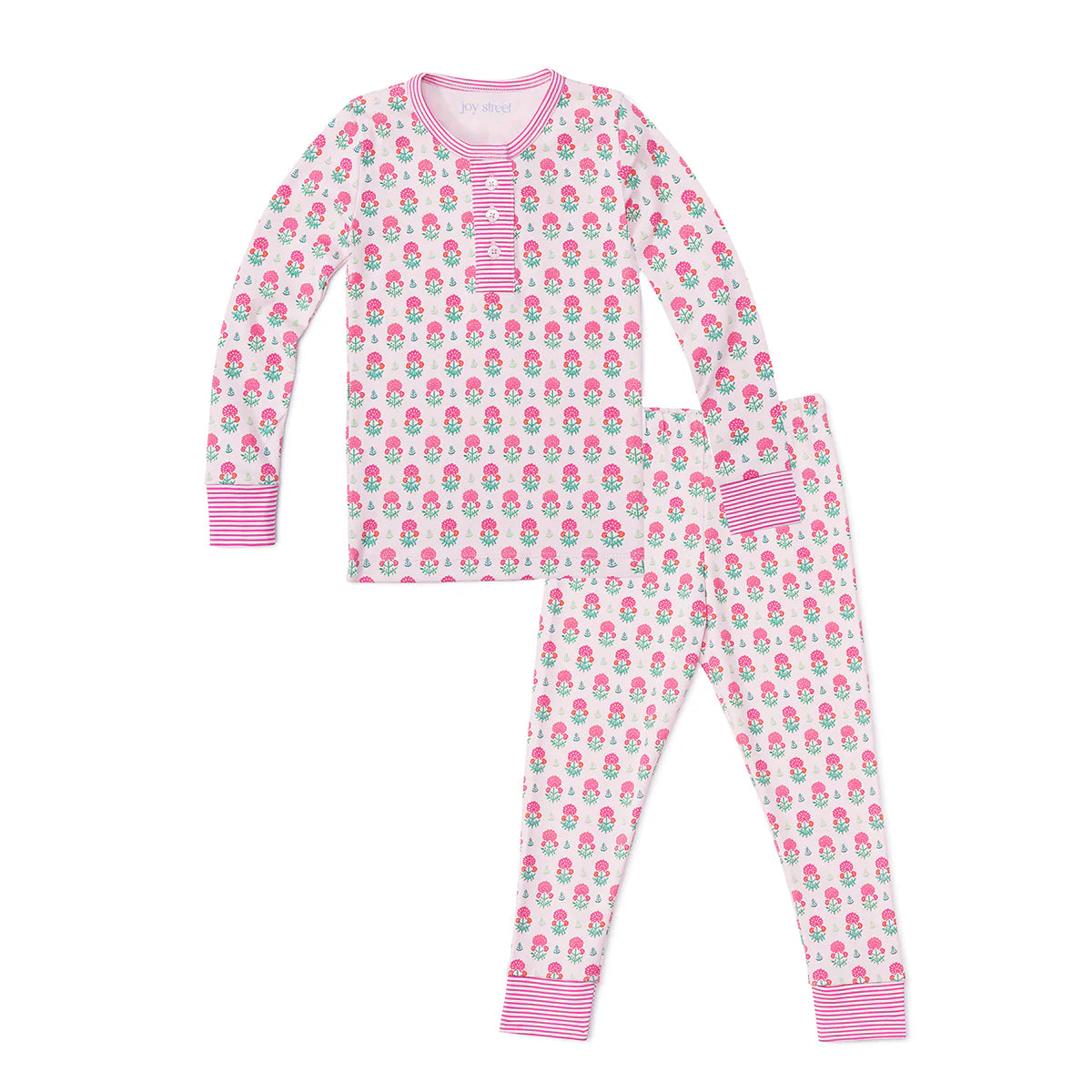 Joy Street Kids Henley Pajamas in Geranium