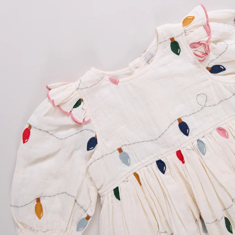 Pink Chicken Brooke Dress in Christmas Lights