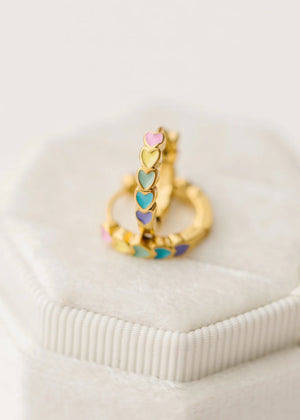 Pierced Co Rainbow Heart Huggies