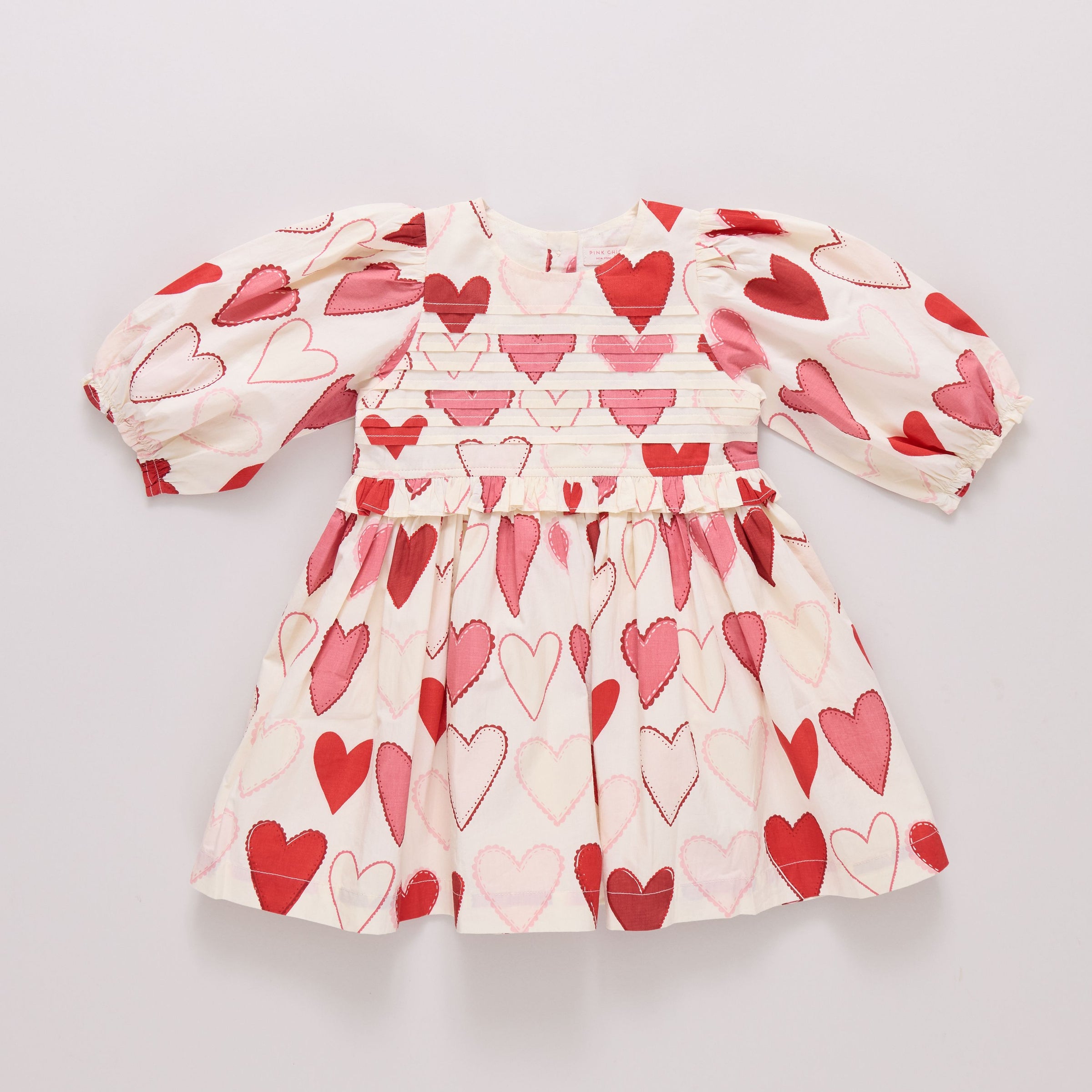 pink chicken heart dress Pink Chicken Girls' Jennifer Cotton Heart Print Dress - Little Kid