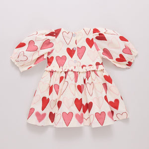 Pink Chicken Renee Dress in Gradient Hearts