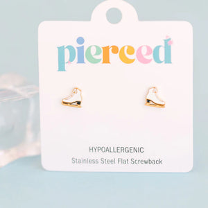 Pierced Co Earrings in Ice Skates