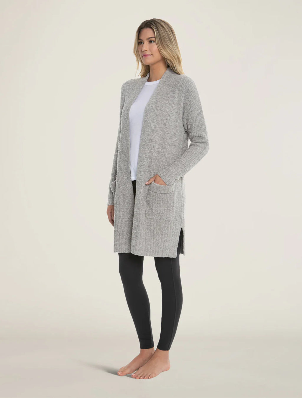 Barefoot Dreams Long Weekend Cardigan in Pewter