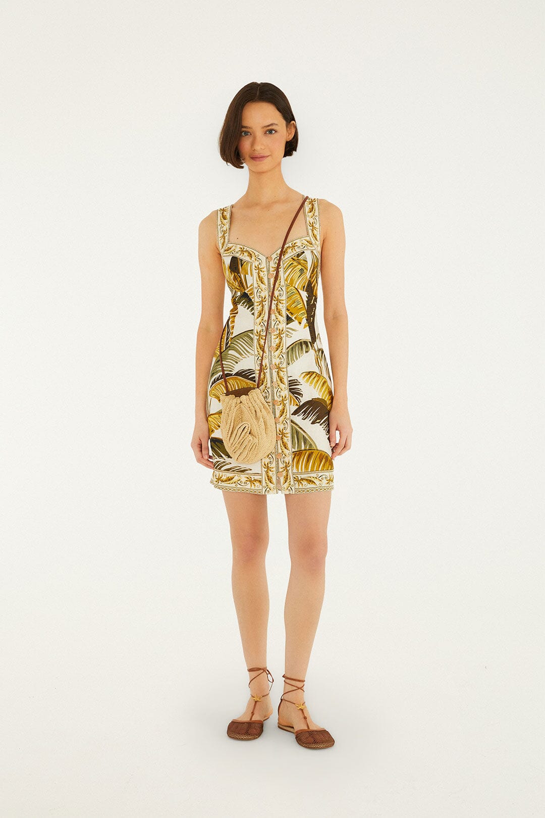 Farm Rio Mini Dress in Trancoso Sand