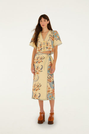 Farm Rio Butter Yellow Boho Beauty Euroflax™ Premium Linen Top